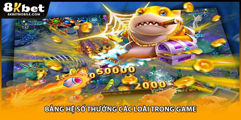 Bảng hệ số thưởng các loài trong game